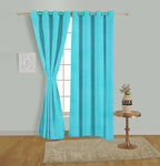 Premium Blackout Solid Teal Door Curtains – Set of 2