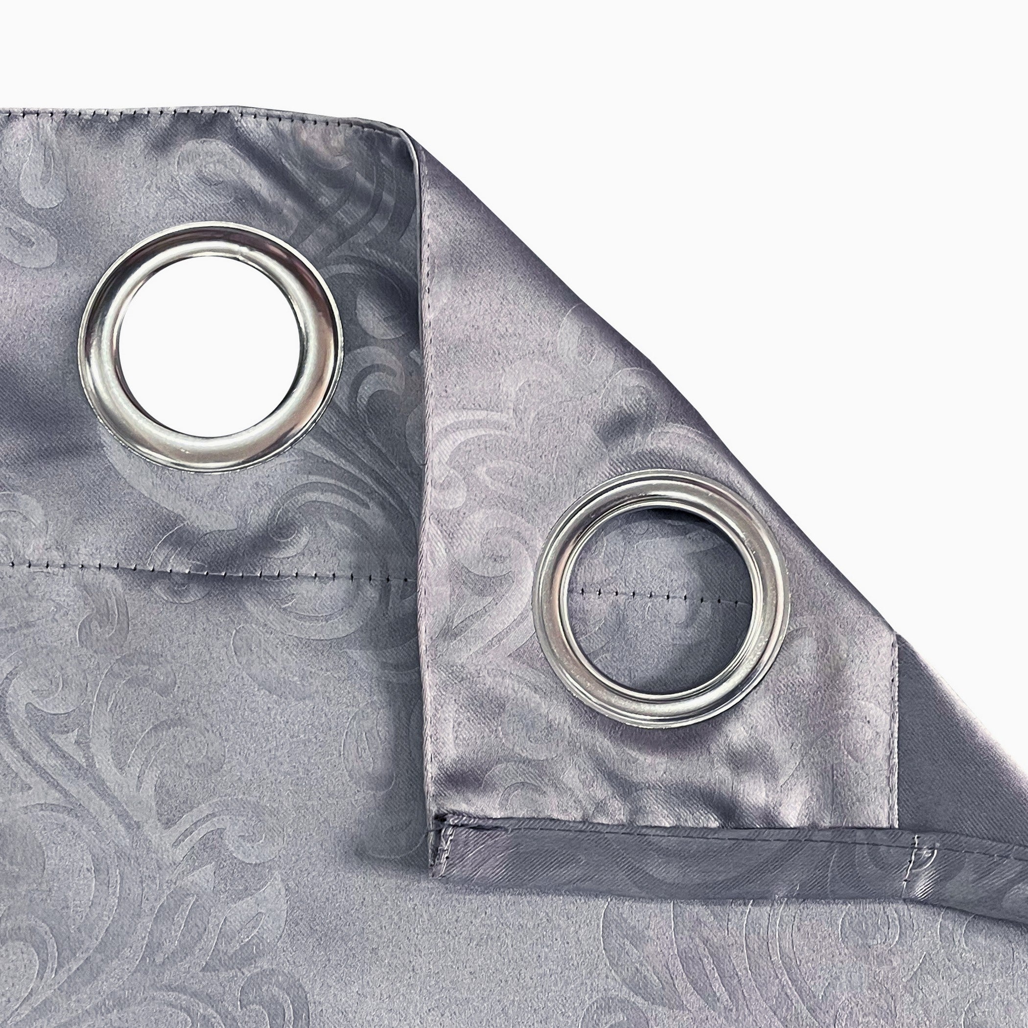 Jacquard Damask Charcoal Grey Door Curtains – Set of 2