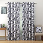 Nature-Inspired Grey Tree Print Door Curtains – Set of 2