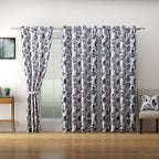 Nature-Inspired Grey Tree Print Door Curtains – Set of 2