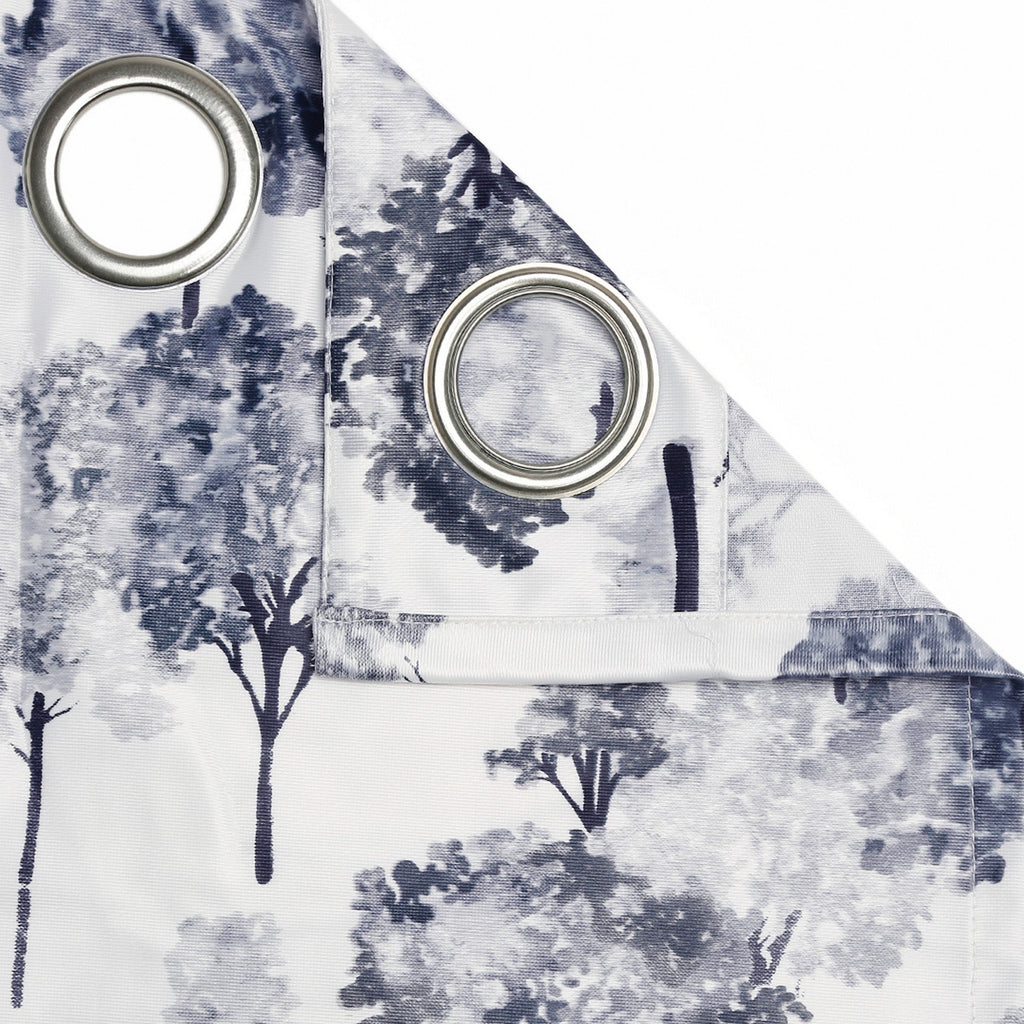 Nature-Inspired Grey Tree Print Door Curtains – Set of 2