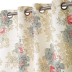 Premium Floral Beige Jacquard Door Curtains – Set of 2