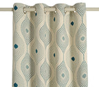 Premium Geometric Teal Printed Door Curtains – Set of 2