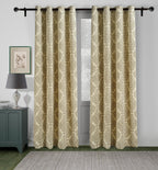Premium Beige Printed Door Curtains – Set of 2