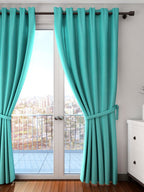 Premium Blackout Solid Black Long Door Curtains – Set of 2