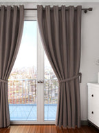 Premium Blackout Solid Chocolate Brown Long Door Curtains
