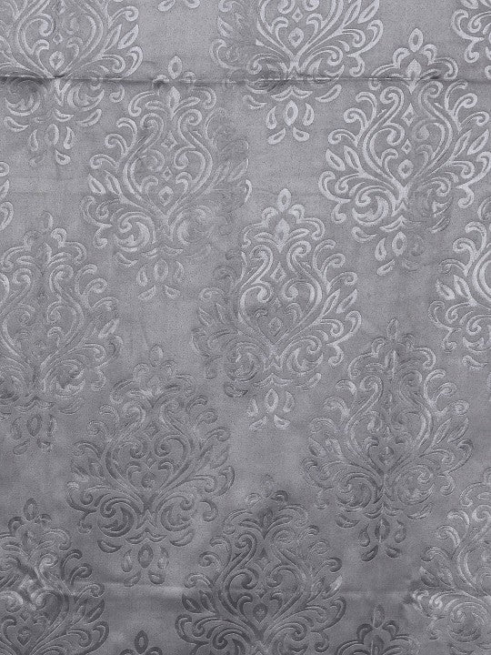 Jacquard Damask Charcoal Grey Long Door Curtains
