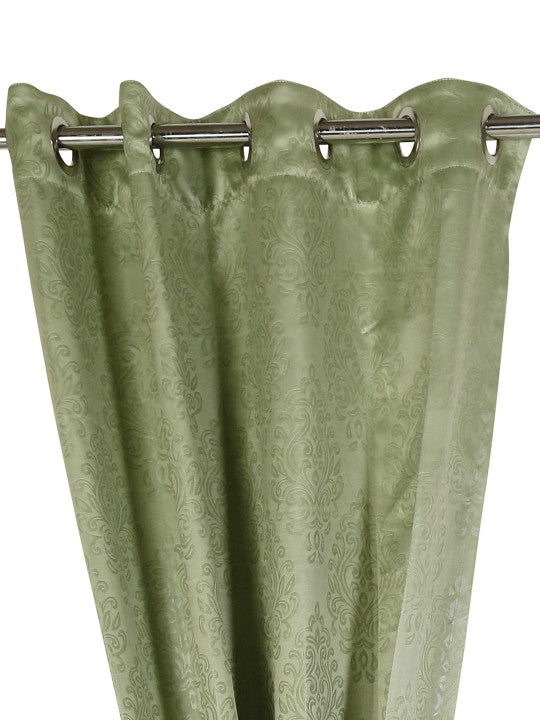 Jacquard Damask Mint Green Long Door Curtains