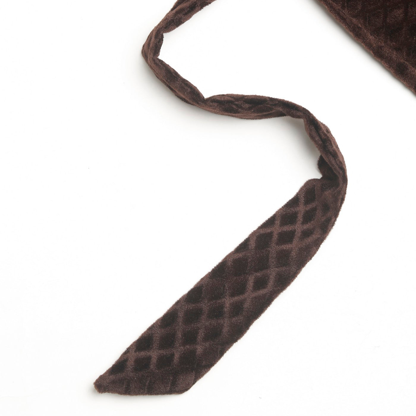 Velvet Geometric Chocolate Brown Long Door Curtains