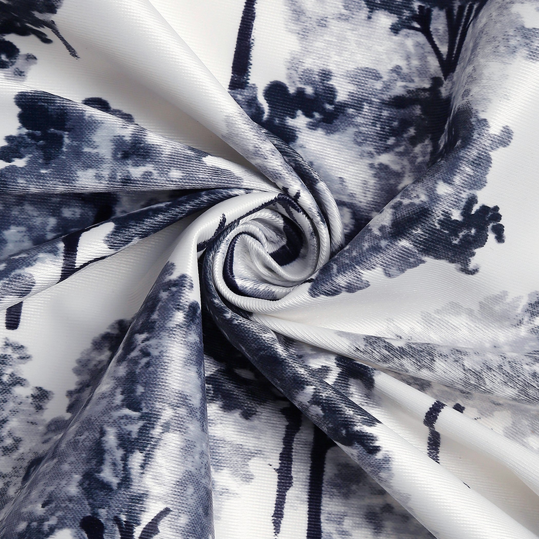 Nature-Inspired Grey Tree Print Long Door Curtains