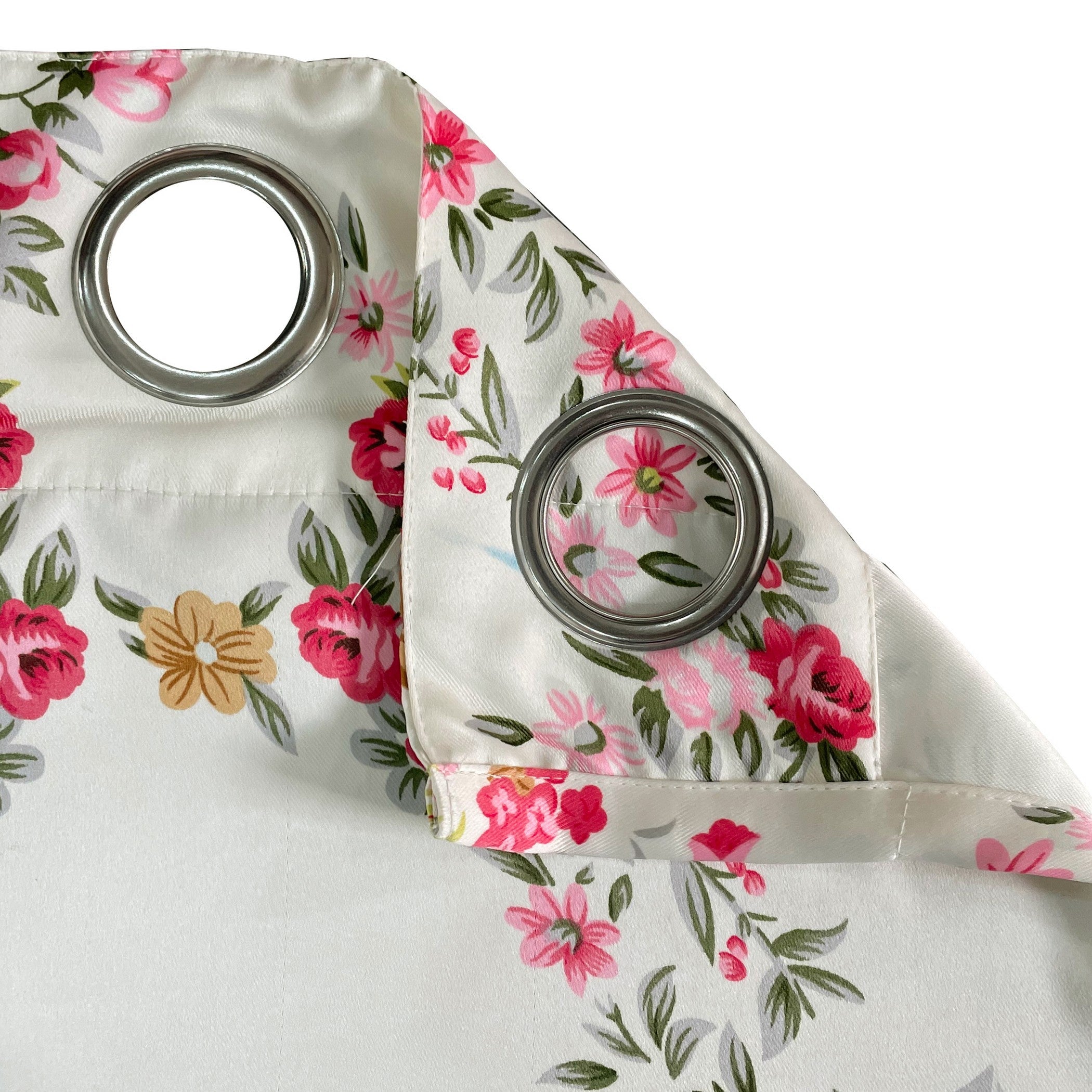 English Rose Floral Cotton Long Door Curtain for Bright and Elegant Spaces