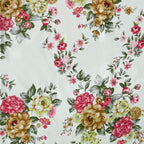 English Rose Floral Cotton Long Door Curtain for Bright and Elegant Spaces