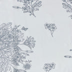 Elegant Cotton Botanical Sketch Grey Long Door Curtain