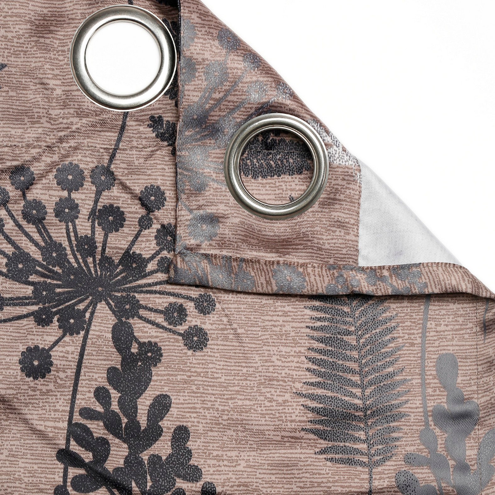 Premium Jacquard Botanical Fern Brown Long Door Curtain