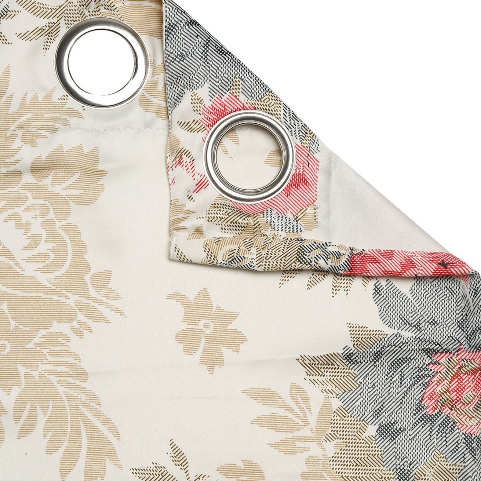 Premium Floral Beige Jacquard Long Door Curtain