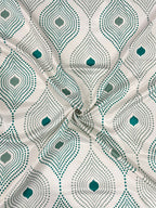 Premium Geometric Teal Printed Long Door Curtain