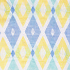 Premium Geometric Blue and Yellow Printed Long Door Curtain
