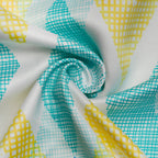 Premium Geometric Blue and Yellow Printed Long Door Curtain