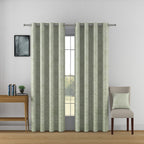 Jacquard Damask Mint Green Long Door Curtains – Set of 2