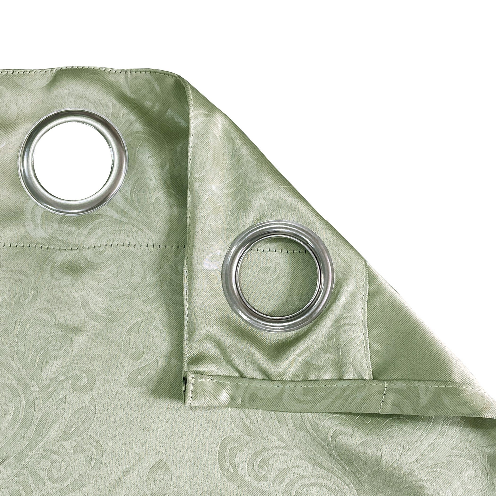 Jacquard Damask Mint Green Long Door Curtains – Set of 2