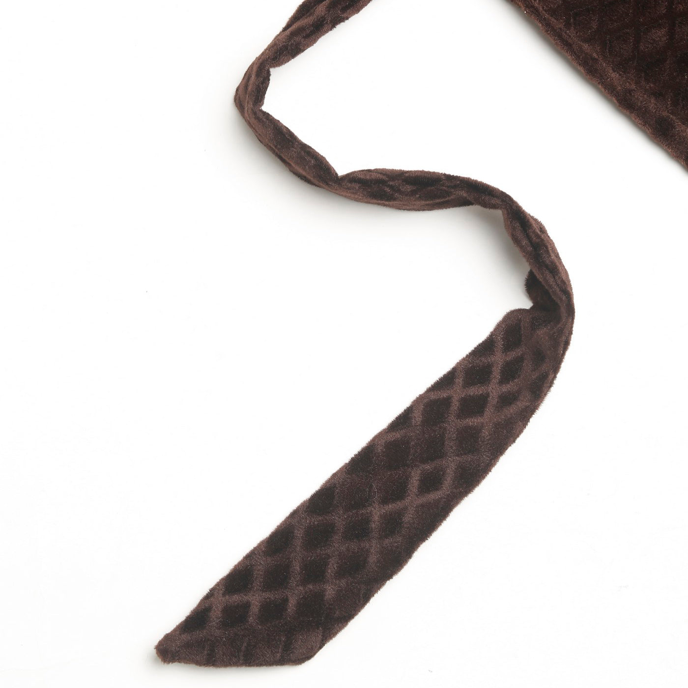 Velvet Geometric Chocolate Brown Long Door Curtains – Set of 2