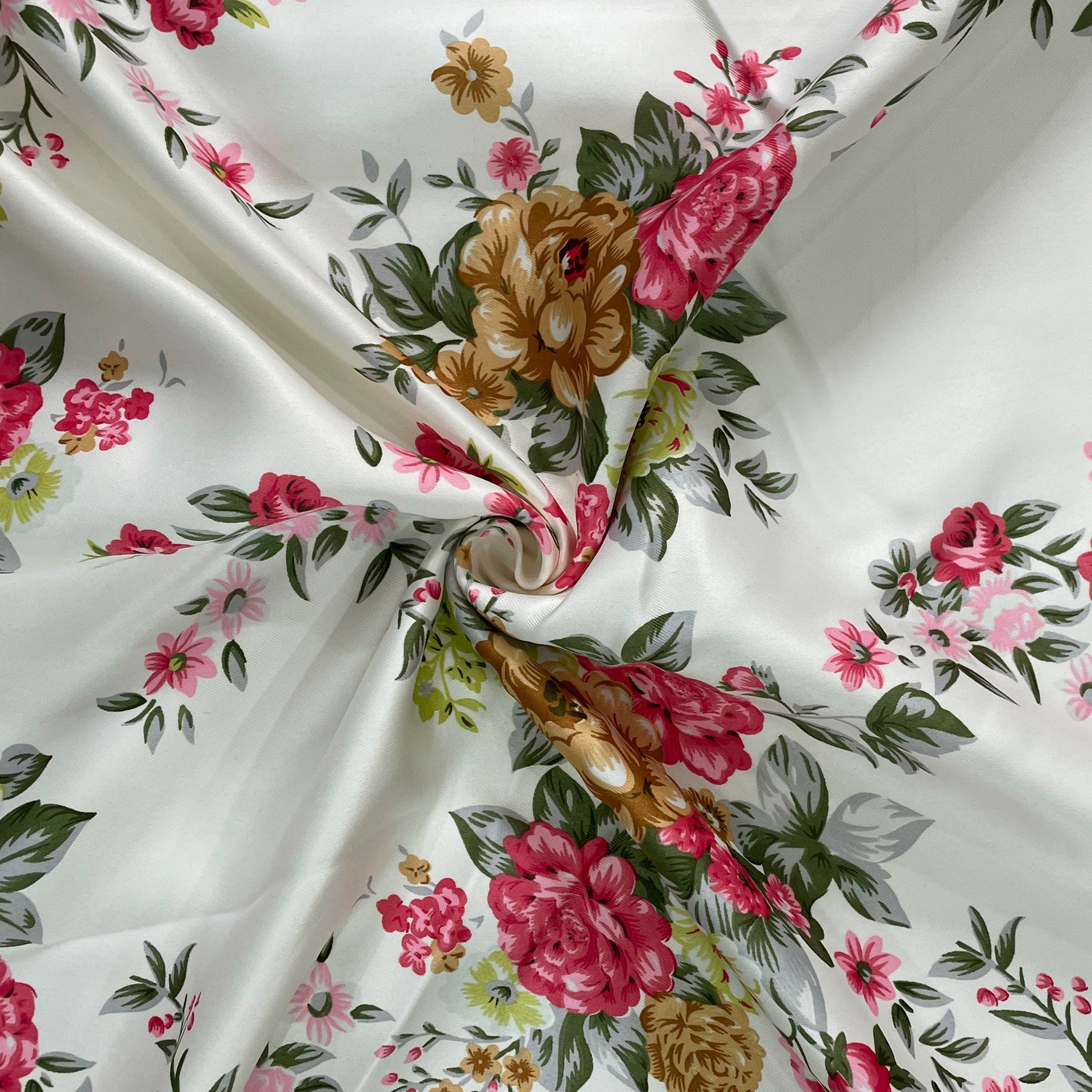 English Rose Floral Cotton Long Door Curtain for Bright and Elegant Spaces