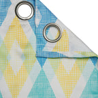 Premium Geometric Blue and Yellow Printed Long Door Curtains – Set of 2