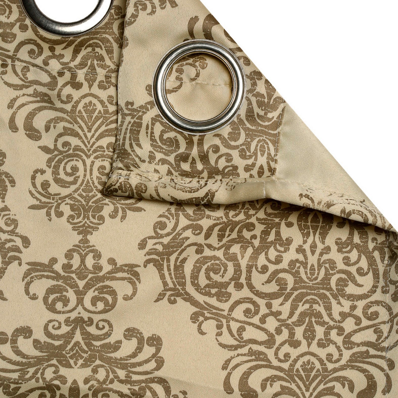 Premium Beige Printed Long Door Curtains – Set of 2