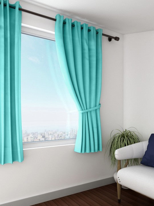 Premium Blackout Solid Teal Window Curtains