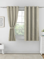 Solid Beige Window Curtain – 5 ft | Eyelet Style | Soft Neutral Elegance