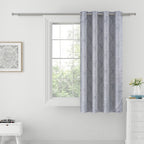 Jacquard Damask Charcoal Grey Window Curtains