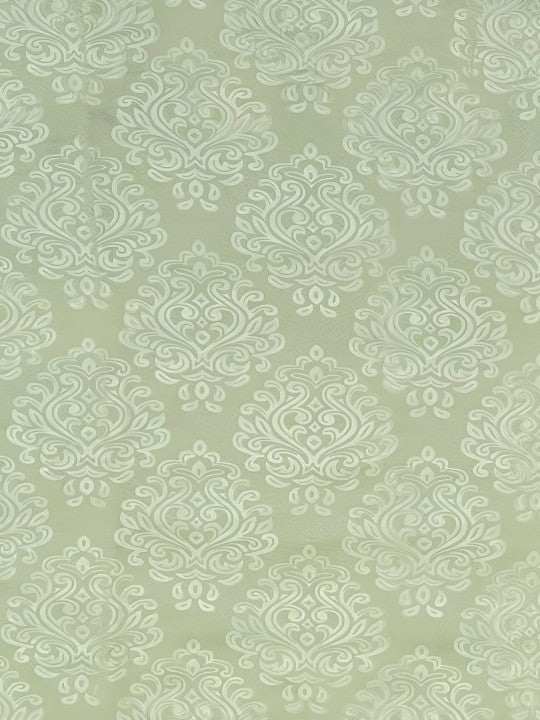 Jacquard Damask Mint Green Window Curtains