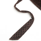 Velvet Geometric Chocolate Brown Window Curtains