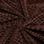 Velvet Geometric Chocolate Brown Window Curtains