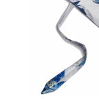 Grey & Blue Leaf Motif Window Curtain – 5 ft | Eyelet Style | Contemporary Botanical Design