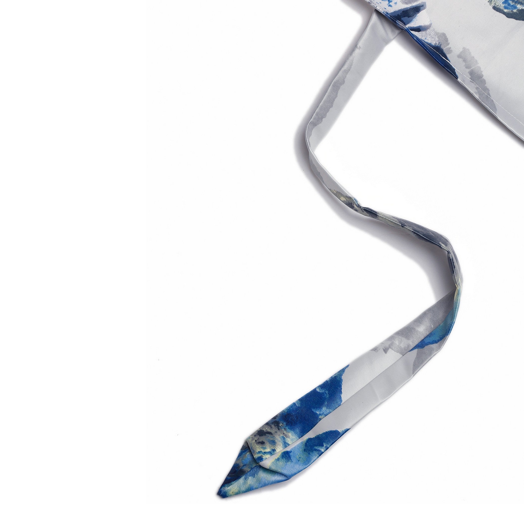 Grey & Blue Leaf Motif Window Curtain – 5 ft | Eyelet Style | Contemporary Botanical Design