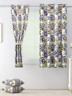 Botanical Bloom Floral Curtains – Lilac & Olive Green