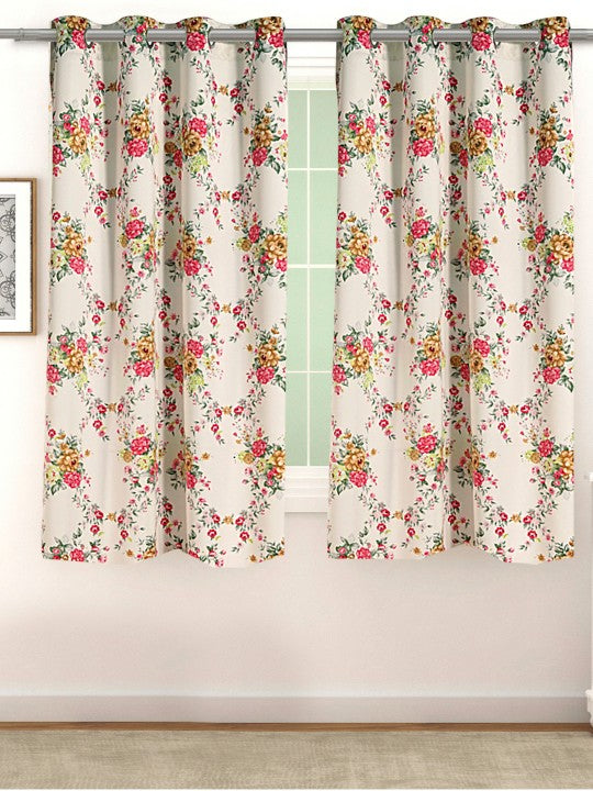 English Rose Floral Cotton Window Curtain for Bright and Elegant Spaces