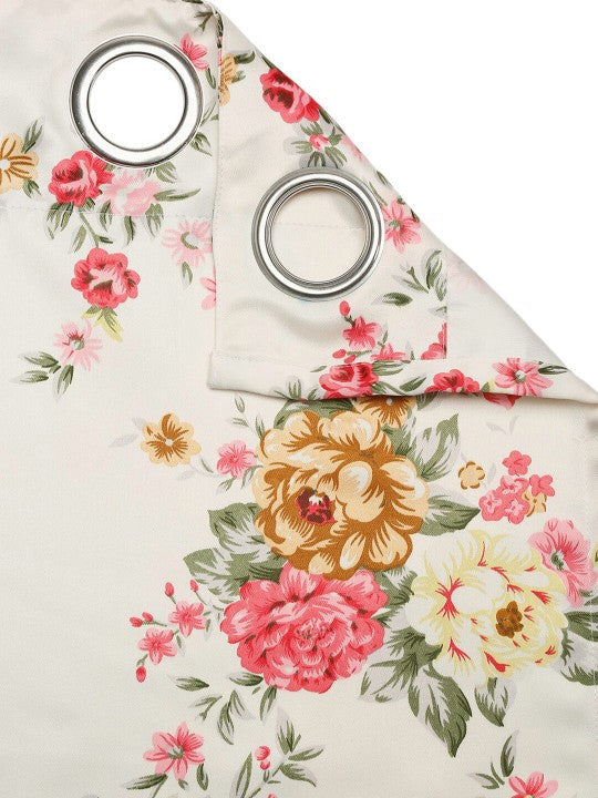 English Rose Floral Cotton Window Curtain for Bright and Elegant Spaces