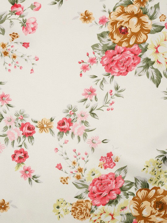 English Rose Floral Cotton Window Curtain for Bright and Elegant Spaces