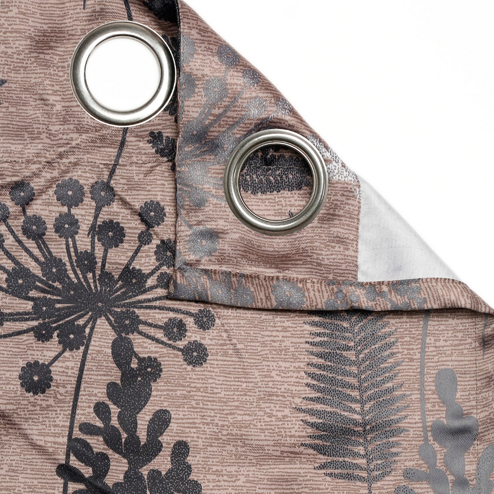 Premium Jacquard Botanical Fern Brown Window Curtain