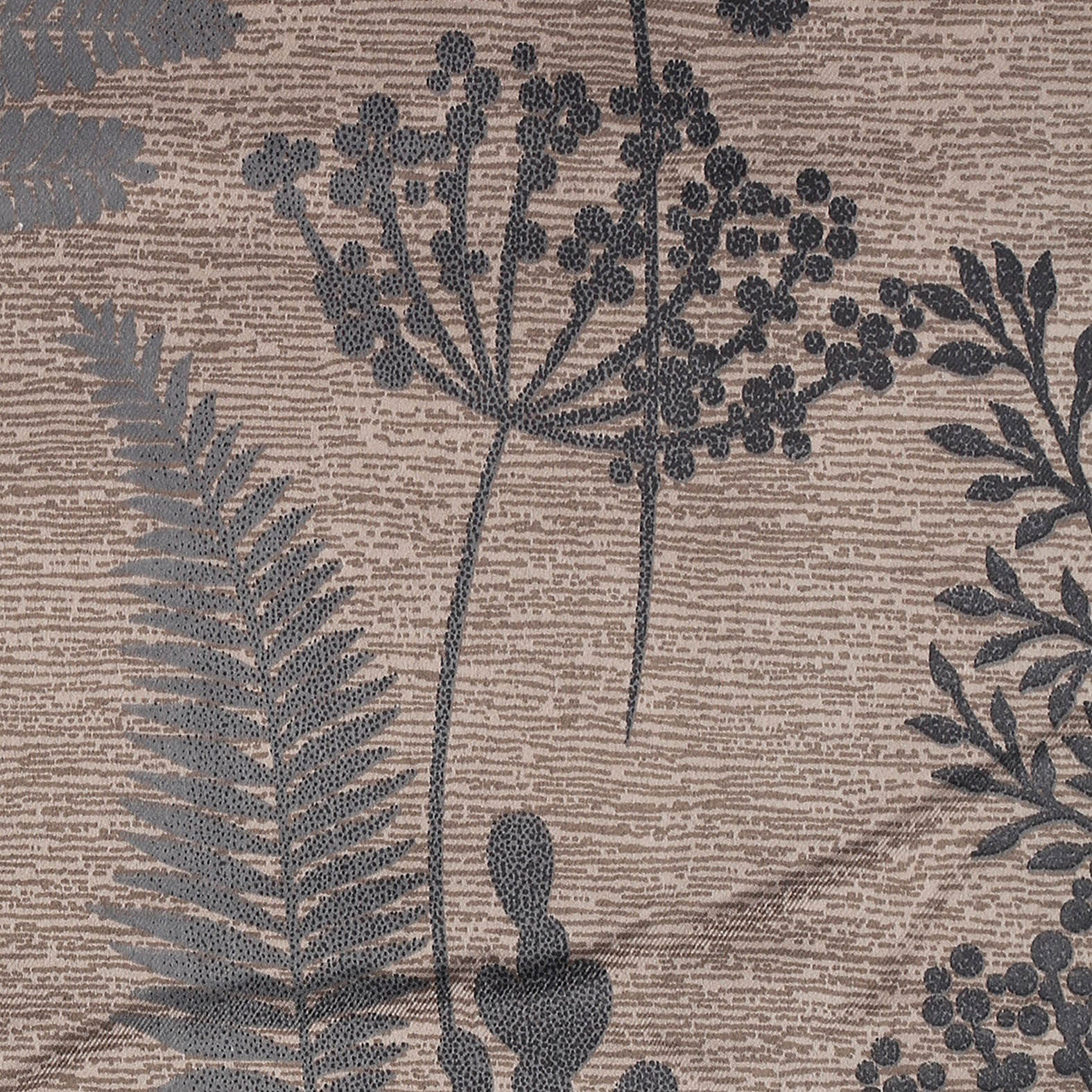 Premium Jacquard Botanical Fern Brown Window Curtain