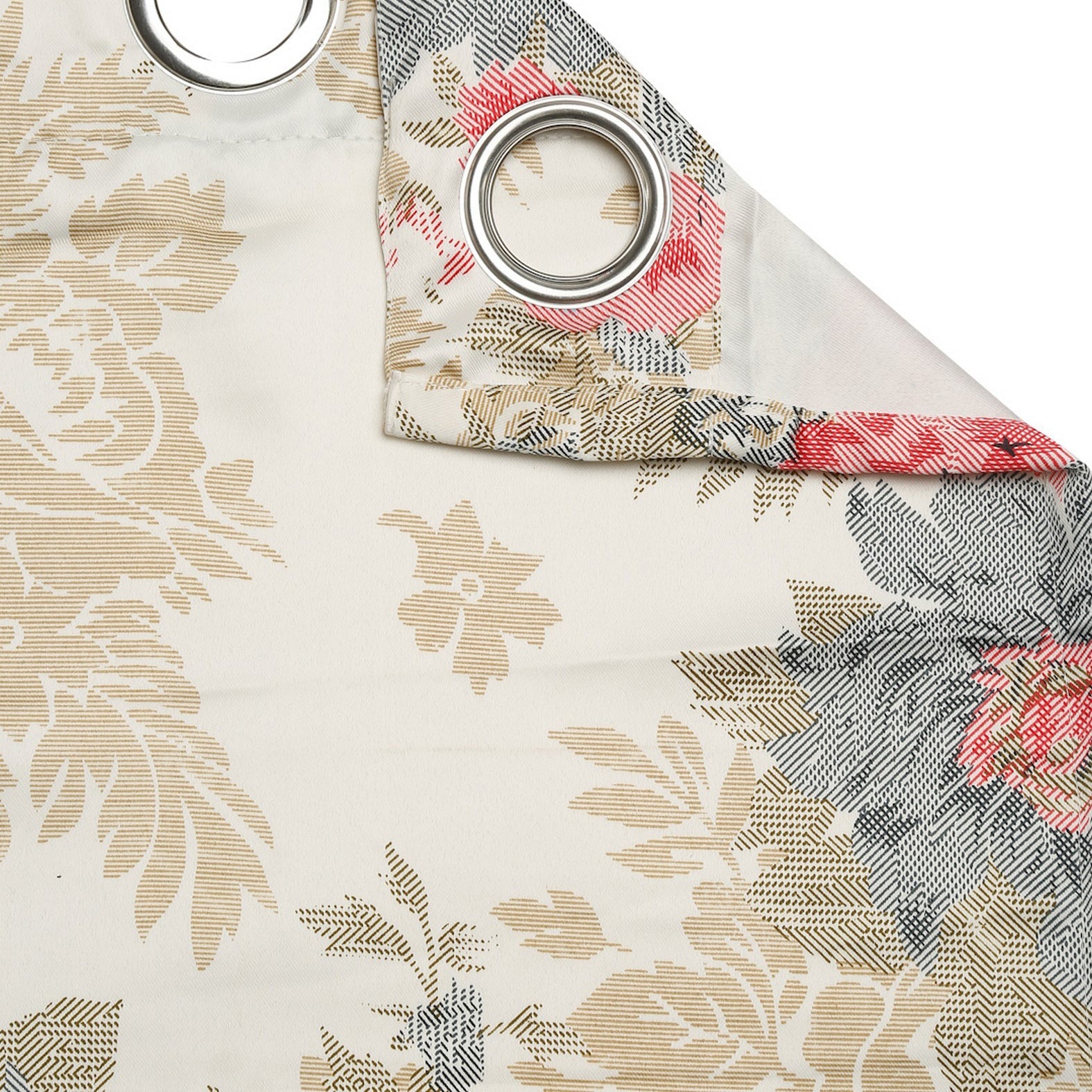 Premium Floral Beige Jacquard Window Curtain