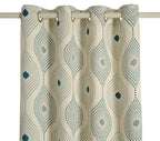 Premium Geometric Teal Printed Window Curtain