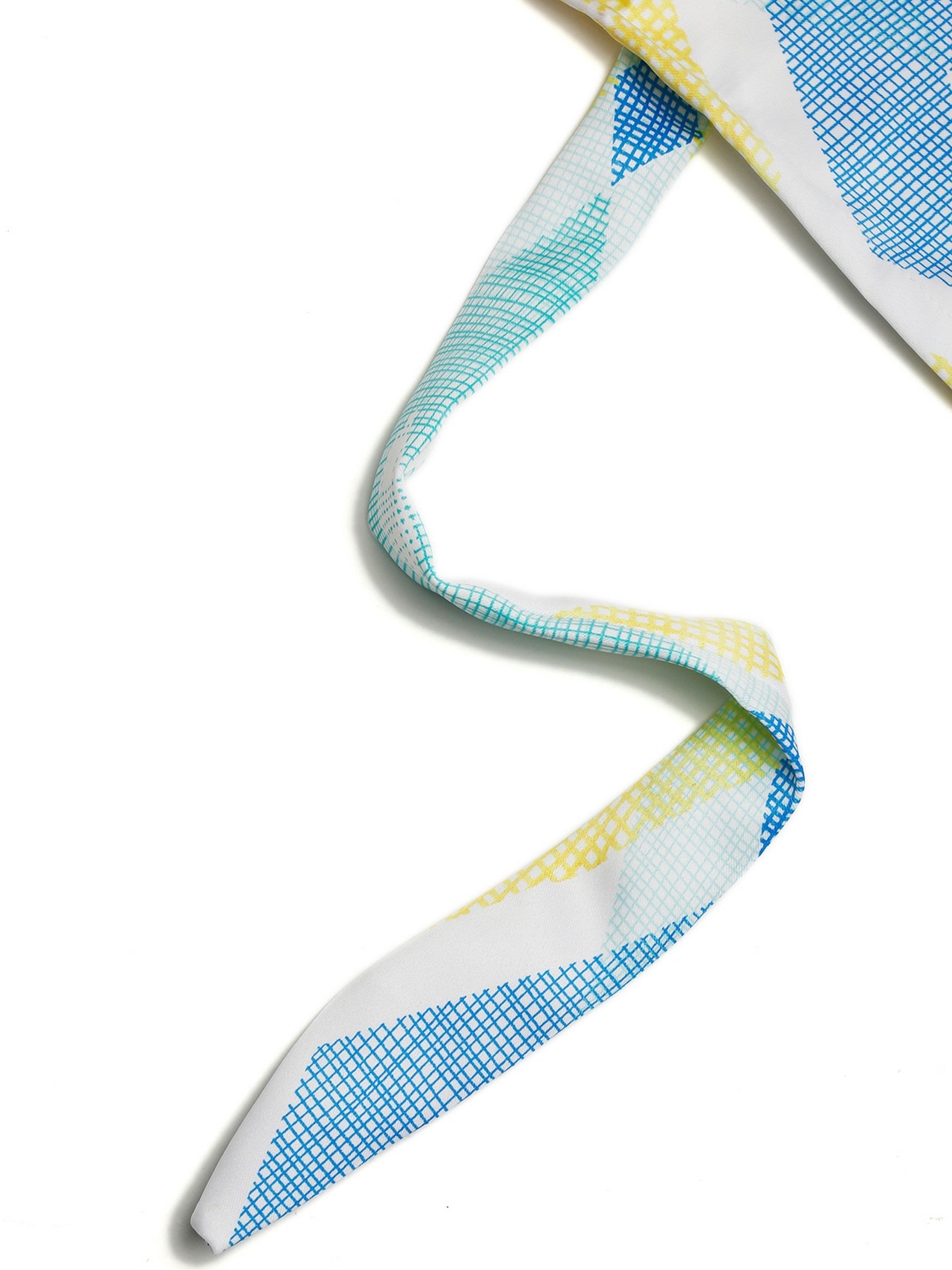 Premium Geometric Blue and Yellow Printed Window Curtain