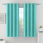 Premium Blackout Solid Teal Window Curtains – Set of 2