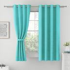 Premium Blackout Solid Teal Window Curtains – Set of 2