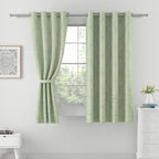 Jacquard Damask Mint Green Window Curtains – Set of 2