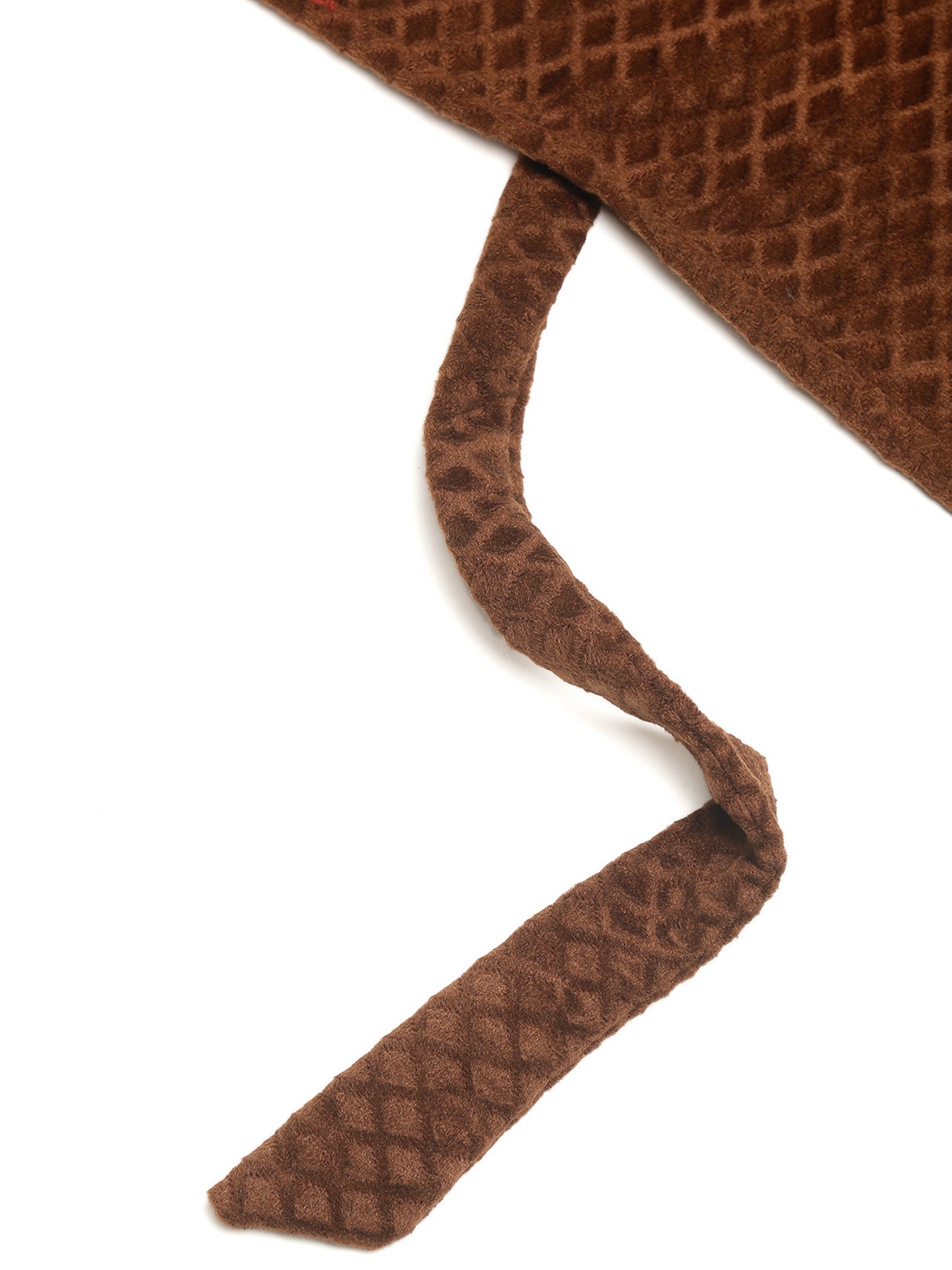 Velvet Geometric Brown Window Curtains – Set of 2