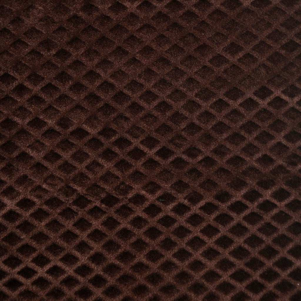 Velvet Geometric Chocolate Brown Window Curtains – Set of 2